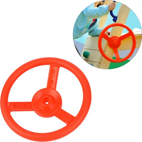 Spielzeugschaukel aus Kunststoff, kleines Lenkrad, Zubehör für Spielplätze im Freien (rot)