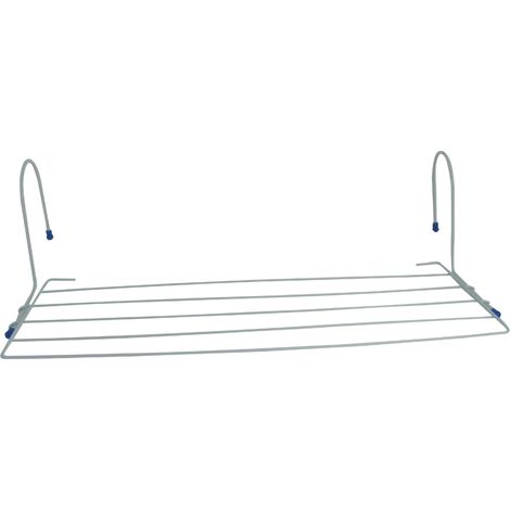 Étendoir à Linge Radiateur Acier Pliable 2,5 m de Séchage 52 x 24 cm, Gain de Place, Séchoir Suspendu pour Balcon, Salle de Bain et Intérieur, Blanc