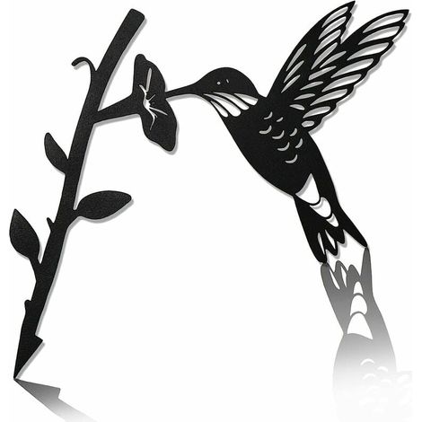 MINKUROW Metall-Kolibri für den Außenbereich, Gartendekoration, Kolibri, Garten-Silhouette, Baumskulptur, Gartenhof, Baumdekoration, Landschaft, Vogel, Basteln, Geschenk, Geschenk, (1/5)