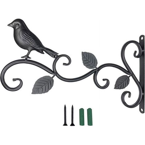 Support Mural En Fer - Crochet de Suspension pour Jardinière Lanterne Moulin à Vent Décoration Intérieure Extérieure - 30x20x2 cm - 1 Pièce (1/5)