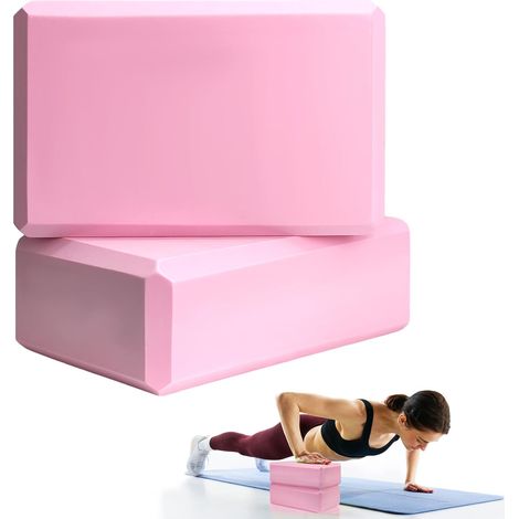 Juego de bloques de yoga de 2,23 x 15 x 7,5 cm, bloques de espuma, accesorios de yoga para pilates, estiramientos y meditación, bloques de ejercicio ligeros, esenciales de yoga (1/4)