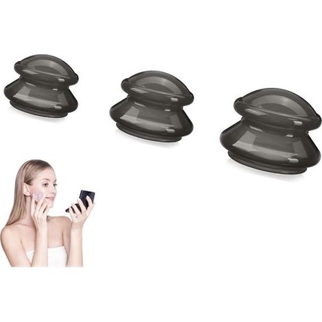 Kit de terapia con ventosas que incluye 3 ventosas de silicona anticelulíticas para aliviar el dolor muscular y articular. (1/5)