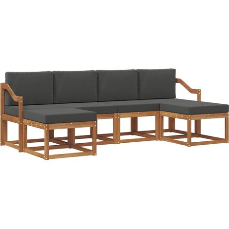 Outdoor Sofa Set with Cushion 6 pcs Natural and Anthracite vidaXL (1/5)