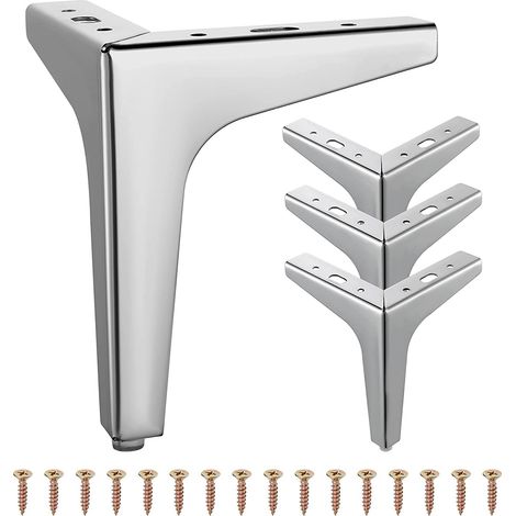4 Stück Metall-Möbelbeine, 17 cm dreieckige Möbelbeine für Möbel, Sofa, Couchtisch, TV-Schrank und andere Möbelbeine
