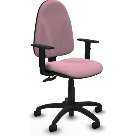 Piqueras y Crespo Silla de oficina elegante rosa regulable