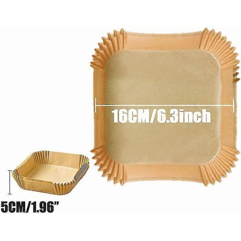 300 feuilles de papier sulfurisé carrées pour grandes friteuses à air chaud, feuilles de cuisson antiadhésives jetables de 23 cm (1/5)