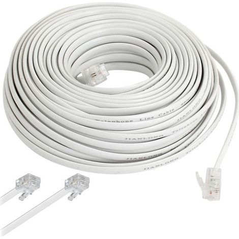 Câble Téléphonique Mt 10 Mètres 10 Rj11 Modular Téléphone Modem Plug Adsl