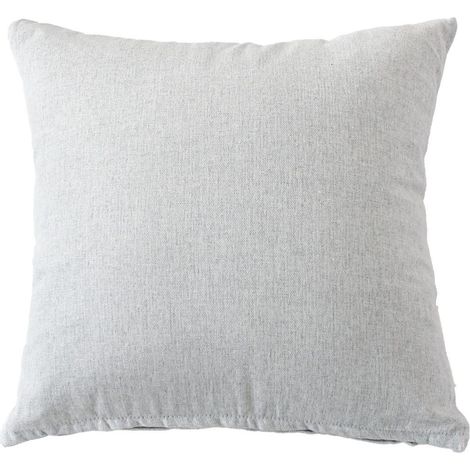 Coussin Déco Uni "Cambria" 40x40cm Blanc Gris (1/3)