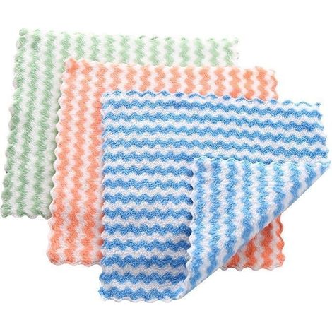 Chiffon Nettoyant Microfibre,Lot de 12 Chiffons de Torchons de Cuisine Microfibres,Ultra Absorbant Chiffon Torchons de Vaisselle,25 25cm,Couleurs Mixtes (1/5)