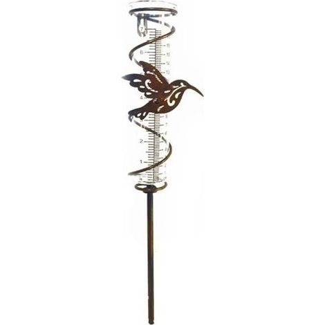 Gauge of rain in iron style colibri, manifold of rain, tube of measurement of rain outdoor, 45cm (1/4)
