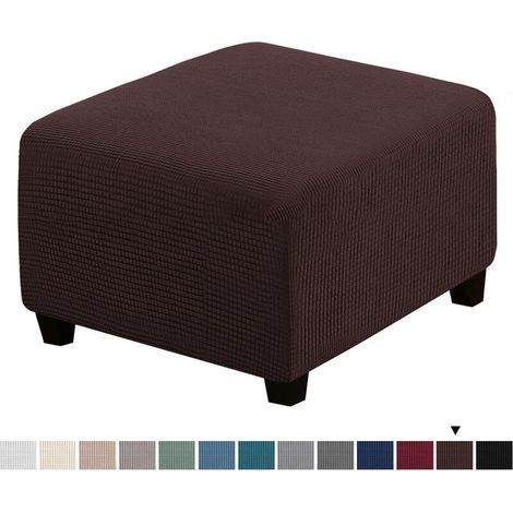 – Housse de canapé élastique carrée pour repose-pieds – Tissu polaire extensible 85% polyester – Dimensions 27-32 pouces – Protection contre taches et déchirures (1/5)
