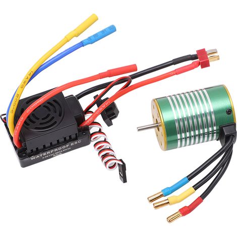 Moteur brushless 3900KV, variateur de vitesse électronique (ESC) 60A, kit moteur/ESC étanche à la poussière pour voiture RC 1/10 (1/5)
