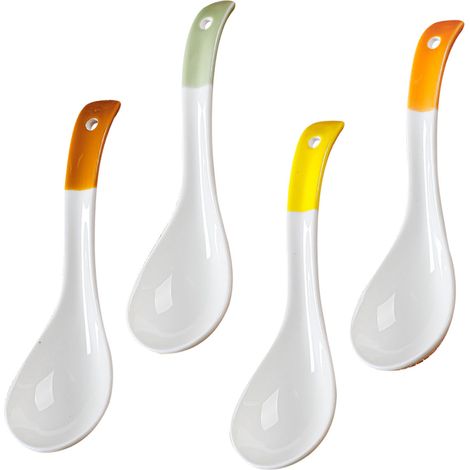 Cuillère À Soupe En Céramique - 6,3 Pouces - Pour Soupe Ramen Pho Wonton - Lot De 4 Pièces