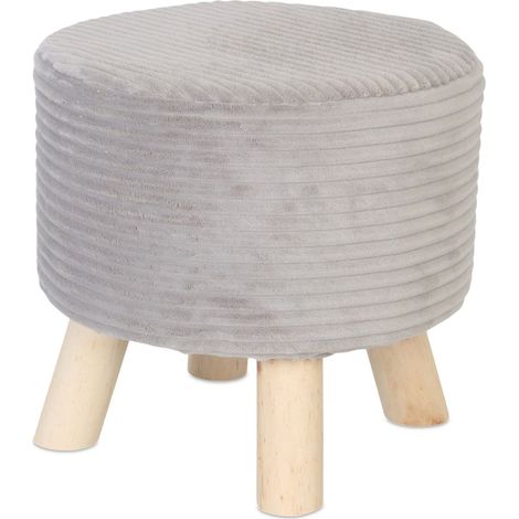Puf de cuerda - Asiento tapizado con patas de madera