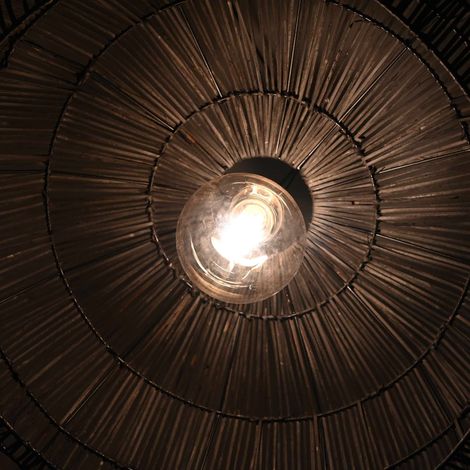 Suspension en osier "ASTRID" - E27 - Corde boho chic
