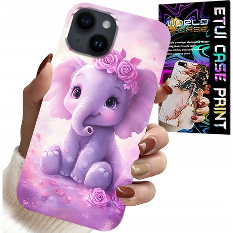 Funda para iPhone 13 - Dulce elefante sobre fondo rosa + lámina (1/5)