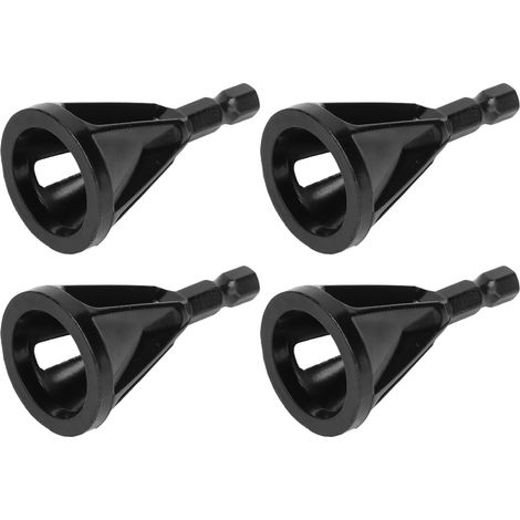 Outil d'ébavurage et de chanfreinage externe en carbure, 4 pièces, foret à chanfreiner, 3 fentes, queue hexagonale noire (1/5)