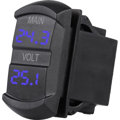 Spannungsmesser, DC 10V-60V Doppelvoltmeter, wasserdichter digitaler Kurzschlussschutz für Pickup-, Wohnmobil- und ATV-Batterien (1/5)