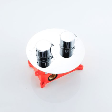 FugaFlow Eccelente Robinet thermostatique encastré - corps encastré - rond - chrome