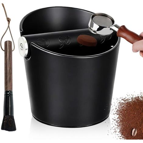 Coffee canister: small espresso coffee canister, non-slip coffee grounds container, coffee canister with brush, coffee container for home and office coffee machine (1/5)