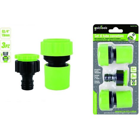 Kaela - Set 3pz Raccordo Giunzione Connettore Rapido Adattatore 3/4" Tubo Giardino 97768 - (1/2)
