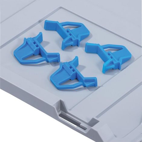 ALLIT 456780 FERMETURE COULISSANTE À DÉCLIC POUR BAC EURO 4 PIÈCES, BLEU (1/2)