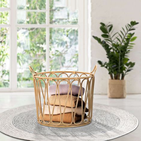 Vazio Bolsos, Efeito Rattan com Estrutura Metálica, Marrom - Suchit (1/5)