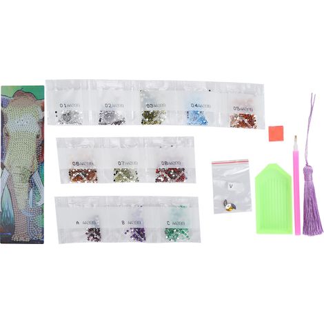 Animal Pattern Diamond Painting Bookmark DIY Rhinestones Beaded Bookmarks with TasselAA399 (1/5)