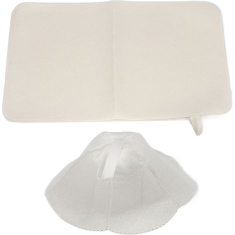 Chapeau de Sauna avec Coussinet en Feutre, Accessoire de Bain, Bonnet de Protection des Cheveux pour Hommes et Femmes, Blanc (1/5)