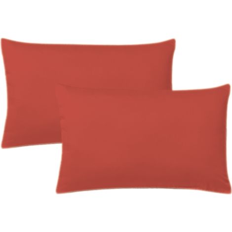 KLULK Set 2 Federe Per Cuscini Per Bambini 40x60 Cm,In Puro Cotone 100% Fibra Naturale In Tinta Unita Bordeuax Made In Italy