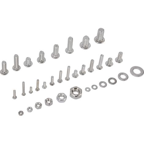 Kit de 460 pièces en acier inoxydable 304 : vis hexagonales, écrous et rondelles pour assemblage meuble et projets bricolage (1/5)