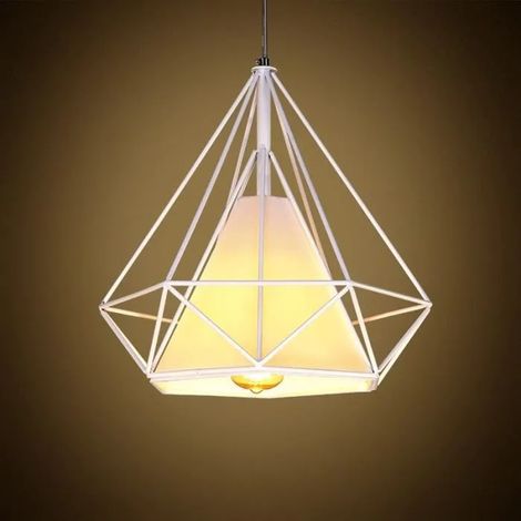 Lustre Suspension Industrielle Rétro Plafonnier Cage Éclairage de Plafond Abat-jour en Métal pour Restaurant Salon Chambre (1/4)