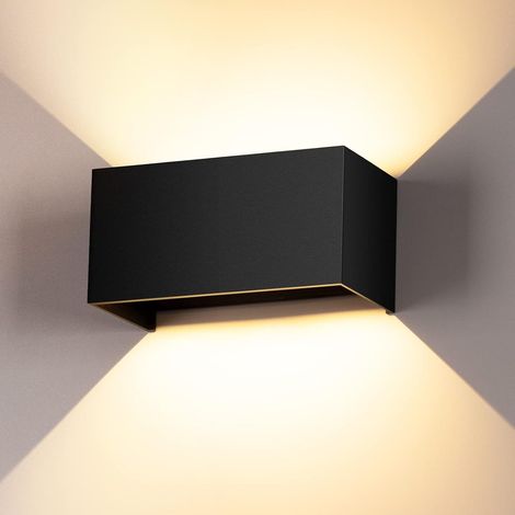 Applique Murale Interieur/Exterieur 24W Noire Appliques Murales LED 3000K Blanc Chaud avec Angle de Faisceau Réglable Lampe Murale Etanche IP65 Applique Exterieur (1/5)