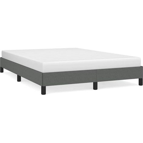 Bed Frame without Mattress Dark Grey 152x203 cm Queen Fabric vidaXL (1/5)