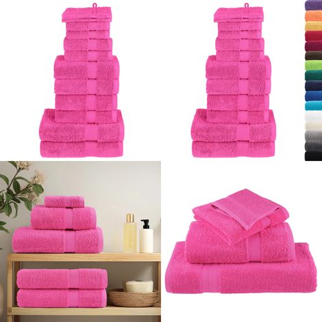 12 tlg. Premium-Handtuch-Set SOLUND Rosa 600 g/m² - Premium Handtuch - Baumwolle Handtuch (1/5)