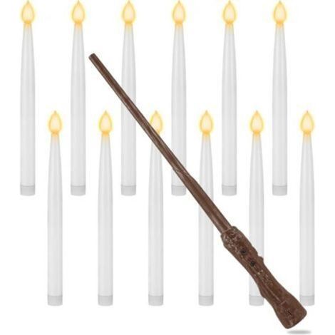 12 Bougies à LED Flottantes Magiques à Suspendre avec Baguette, LED Bougies Sans Flamme Bougies à Piles pour maison, église, fête, Christmas, décoration de Noël (1/5)