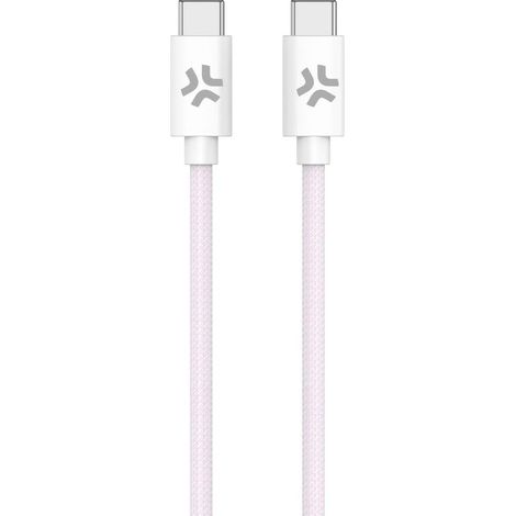 Celly USBCUSBCCOTTPK cable USB 1,5 m USB C Rosa, Blanco