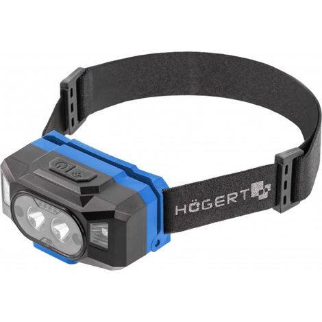 Linterna frontal LED Hoegert con batería externa USB