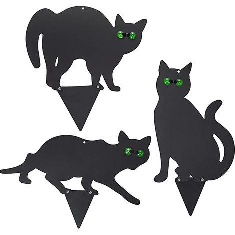 Set di statuette di gatti (3 pezzi) – Gattino 2D vivace con occhi riflettenti (1/5)
