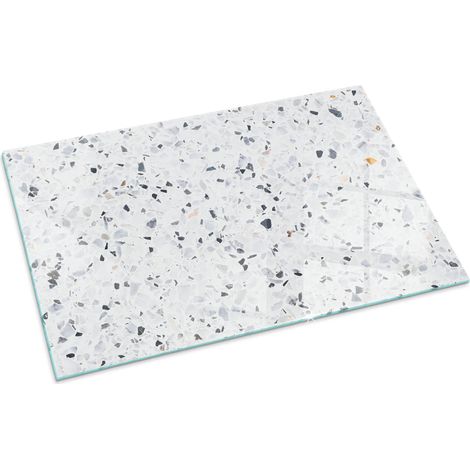Plaque Rectangulaire décorative imprimée pour cheminée protection de sol avec impression décorative Motif pierre avec particules 100x70 cm (1/5)