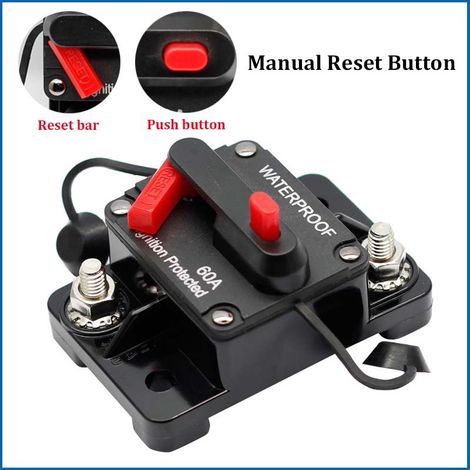 12V-36V DC Kfz-Sicherung, rückstellbar – 30A-300A manueller Rückstell-Leistungsschalter, Aufputzmontage, wasserdicht – Auto, Wohnmobil, Boot, Schiff, LKW, Trollingmotor, Audiosysteme, Batterieschutz ( (1/5)