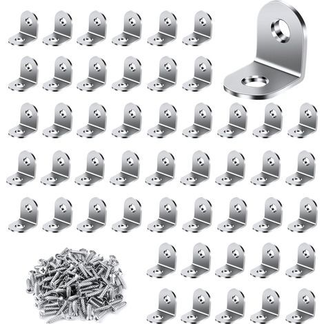 Stainless Steel Fixing Brackets - 50 Pack 2525mm Fixing Brackets for Furniture Fixing and Repair