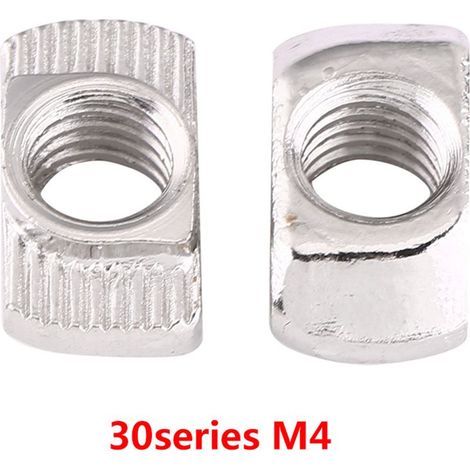 Écrou à tête marteau à rainure en T, fixation en acier au carbone nickelé pour profilé en aluminium (EU30 M415,58) (1/4)