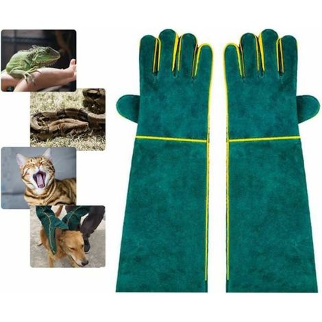 Anti-Morsure Gants de Manutention pour Animal,Gants de Travail en Cuir Polyvalents pour le soudage,le jardinage ou la manipu Odipie (1/4)