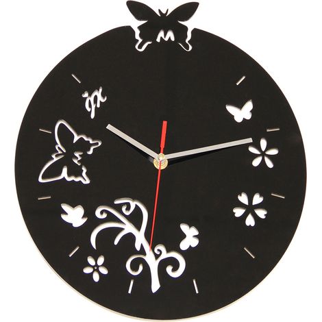 Schmetterlinge und Blumen Wanduhr Einzigartig