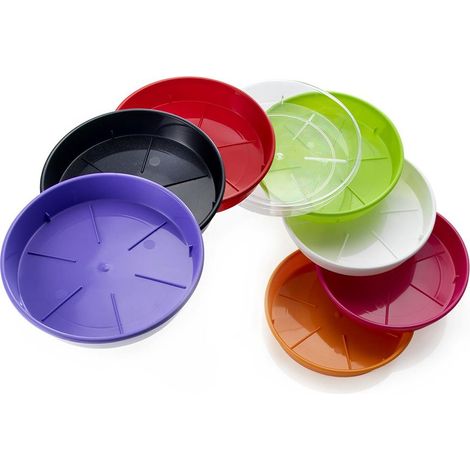Sottovaso rotondo "Plato" per vasi colorati da esterno e giardino -20 cm / Trasparente