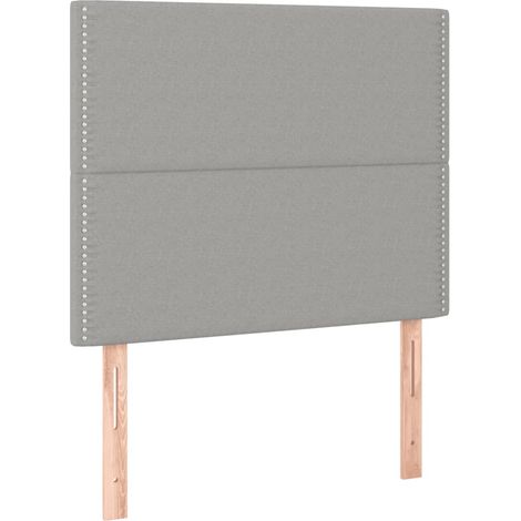 Testiera letto accessorio camera da letto mobile LED 90 x 5 x 118/128 cm tessuto grigio chiaro TDL0201242