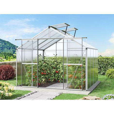 GFP Invernadero Orchidee 4 marco de aluminio 256 x 256 cm placas de policarbonato (1/5)