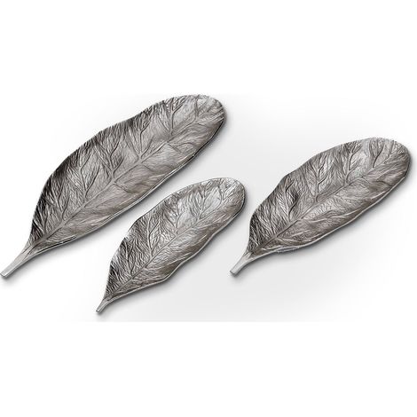 Set de 3 plateaux feuilles Natura Nickel