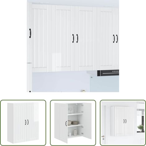 Küchenschrank Hochglanz Weiß -  Küchenschrank Hochglanz Weiß 80 x 31 x 100 cm Holzwerkstoff (1/5)